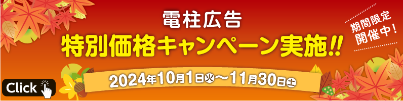 電柱広告　お得なキャンペーン実施中！！20241001